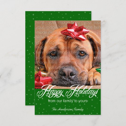 Sneeuw- en Sparkles Holiday-fotokaarten Kaart (Voorkant / Achterkant)