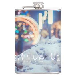 Sneeuw- en winterlichten heupfles