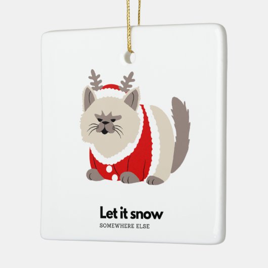 Sneeuw ergens anders keramisch ornament (Links)