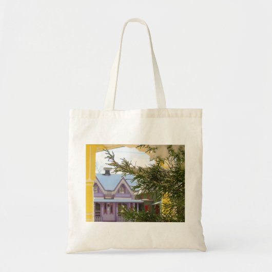 Sneeuw, Evergreen en Cottages - Martha's wijngaard Tote Bag (Voorkant)