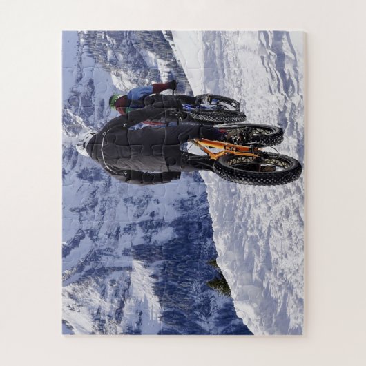 Sneeuw Fatbikes Mountain Bikes Bicycles die fietse Legpuzzel (Verticaal)