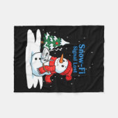 Sneeuw-fi Signaal Verloren Grappige Kerstman Sneeu Fleece Deken (Voorkant (Horizontaal))