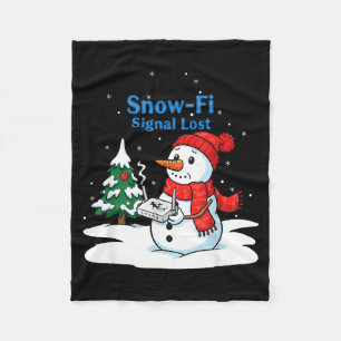 Sneeuw-fi Signaal Verloren Grappige Kerstman Sneeu Fleece Deken