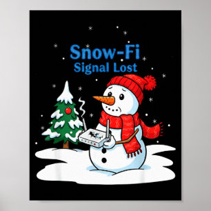 Sneeuw-fi Signaal Verloren Grappige Kerstman Wifi Poster