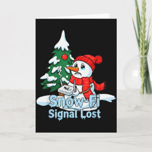 Sneeuw-fi Signaal Verloren Grappige Sneeuwman Kers Kaart