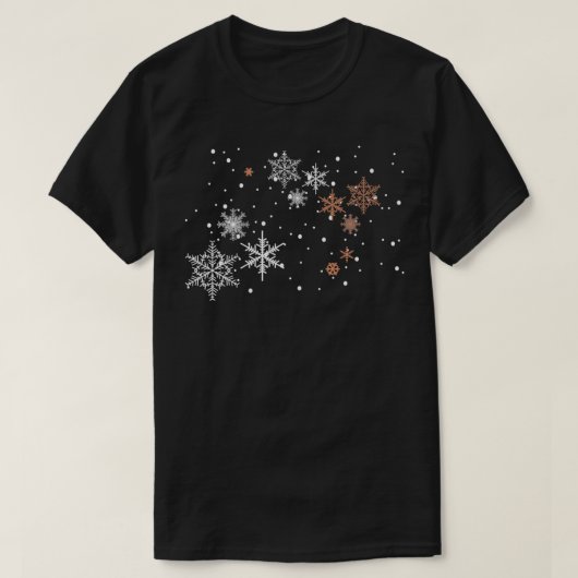 Sneeuw Flakes White Rose kerstmis party Goer G T-shirt (Design voorkant)