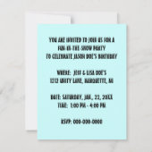 SNEEUW FUN WINTER BIRTHDAY PARTY INVITATION SNOWMA KAART (Achterkant)