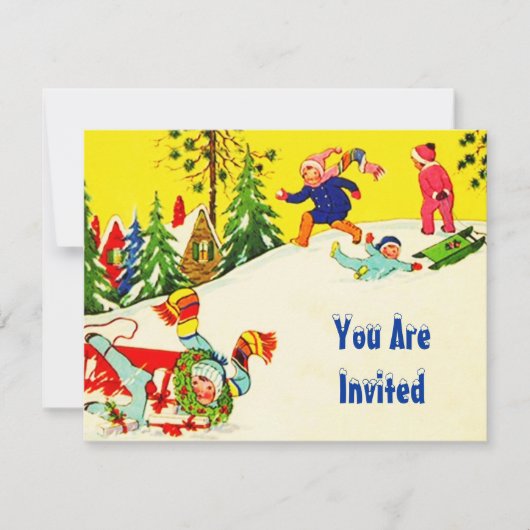 SNEEUW FUN WINTER BIRTHDAY PARTY INVITATION SNOWMA KAART (Voorkant)