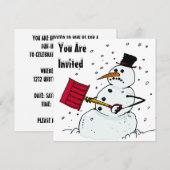 SNEEUW FUN WINTER BIRTHDAY PARTY INVITATION SNOWMA KAART (Voorkant / Achterkant)