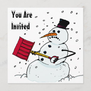 SNEEUW FUN WINTER BIRTHDAY PARTY INVITATION SNOWMA KAART