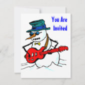SNEEUW FUN WINTER BIRTHDAY PARTY INVITATION SNOWMA KAART (Voorkant)