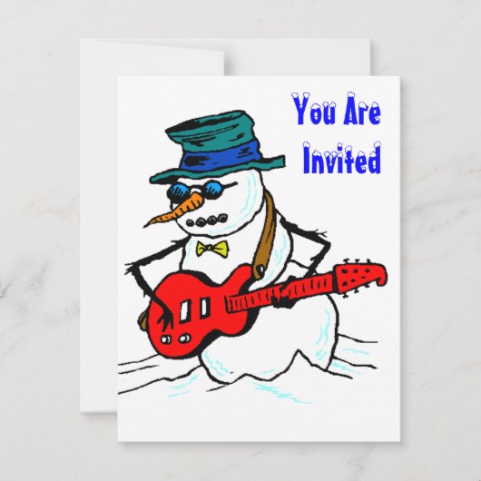 SNEEUW FUN WINTER BIRTHDAY PARTY INVITATION SNOWMA KAART (Voorkant)