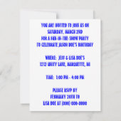 SNEEUW FUN WINTER BIRTHDAY PARTY INVITATION SNOWMA KAART (Achterkant)