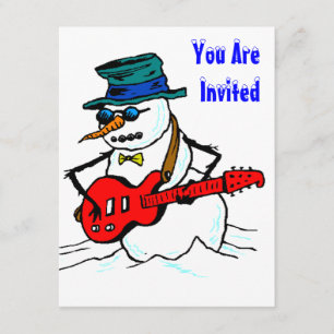 SNEEUW FUN WINTER BIRTHDAY PARTY INVITATION SNOWMA KAART