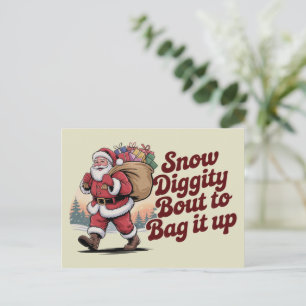 Sneeuw gaat het helemaal maken 90s Retro Kerstmis Feestdagenkaart