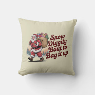 Sneeuw gaat het helemaal maken 90s Retro Kerstmis Kussen