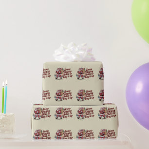 Sneeuw gaat het inpakken Retro Kerstmis 90'er jare Cadeaupapier