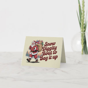 Sneeuw gaat het inpakken Retro Kerstmis 90'er jare Kaart