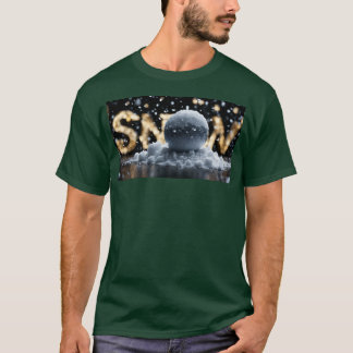 Sneeuw geschreven ontwerp t-shirt