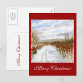 Sneeuw Gevuld de winterlandschap van het Gebied Feestdagenkaart (Voorkant / Achterkant)