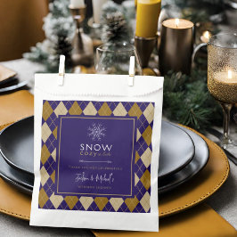 Sneeuw Gezellig In Liefde Argyle Marine & Tan Trou Bedankzakje