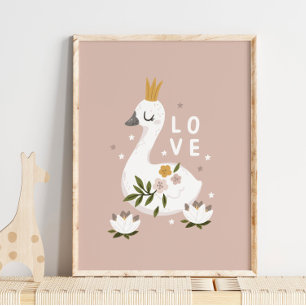 Sneeuw Goose Animal Name Love Poster   Wandafdrukk
