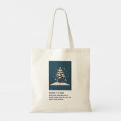 Sneeuw Herfst en dennenboom Tote Bag (Achterkant)