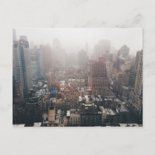 Sneeuw Herfst NYC Skyscraper  stijl Foto Briefkaart (Voorkant)