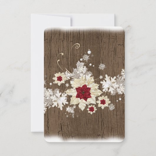 Sneeuw Hout Kerstmis Bewaar de datum Save The Date (Achterkant)