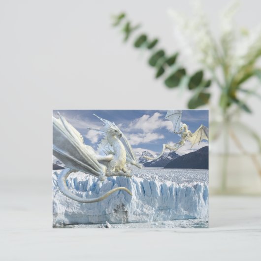 Sneeuw Ice White Dragon Glacier Briefkaart (Staand voorkant)