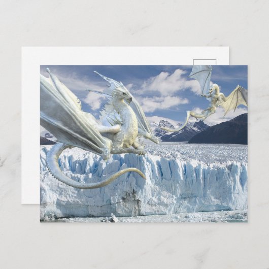 Sneeuw Ice White Dragon Glacier Briefkaart (Voorkant / Achterkant)