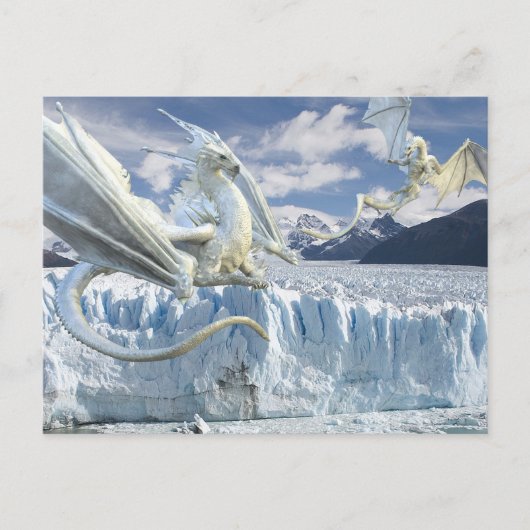 Sneeuw Ice White Dragon Glacier Briefkaart (Voorkant)