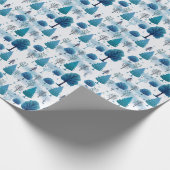 Sneeuw Ijsbos Blauwgroen Blauw Kerstmis Cadeaupapier (Hoek)