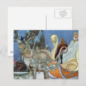Sneeuw IJskoningin Russisch Prinses Rendier Briefkaart (Voorkant / Achterkant)