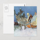 Sneeuw IJskoningin Russisch Prinses Rendier Briefkaart (Voorkant / Achterkant)