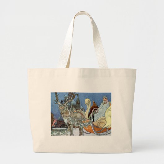 Sneeuw IJskoningin Russisch Prinses Rendier Grote Tote Bag (Voorkant)