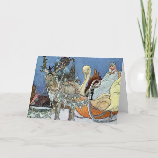 Sneeuw IJskoningin Russisch Prinses Rendier Kaart (Voorkant)