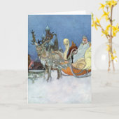 Sneeuw IJskoningin Russisch Prinses Rendier Kaart (Gele Bloem)