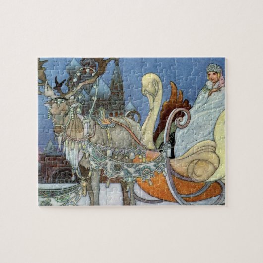 Sneeuw IJskoningin Russisch Prinses Rendier Legpuzzel (Horizontaal)