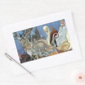 Sneeuw IJskoningin Russisch Prinses Rendier Rechthoekige Sticker (Envelop)