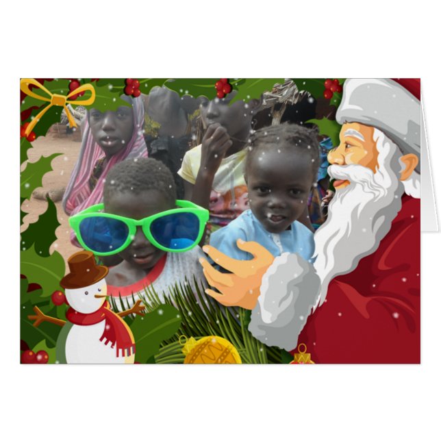 Sneeuw in Afrika leuke kerstkaart (Voorkant Horizontaal)