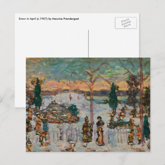 Sneeuw in april door Maurice Prendergast, kunst Briefkaart (Voorkant / Achterkant)