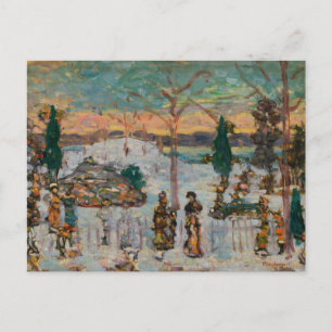 Sneeuw in april door Maurice Prendergast,  kunst Briefkaart