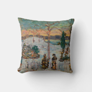 Sneeuw in april door Maurice Prendergast,  kunst Kussen