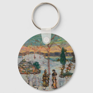 Sneeuw in april door Maurice Prendergast,  kunst Sleutelhanger