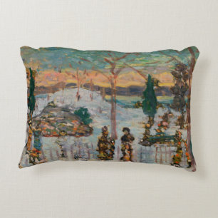Sneeuw in april van Maurice Prendergast, Vintage A Accent Kussen