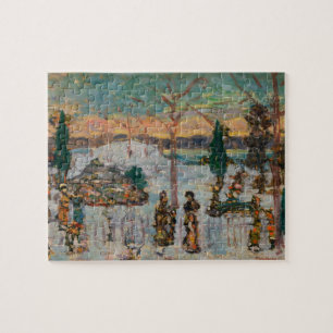 Sneeuw in april van Maurice Prendergast, Vintage A Legpuzzel