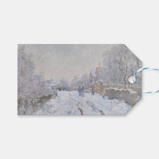 Sneeuw in Argenteuil (van Claude Monet) Cadeaulabel (Voorkant (Horizontaal))