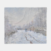 Sneeuw in Argenteuil (van Claude Monet) Fleece Deken (Voorkant (Horizontaal))