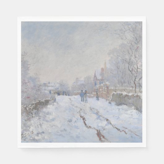 Sneeuw in Argenteuil (van Claude Monet) Servet (Voorkant)